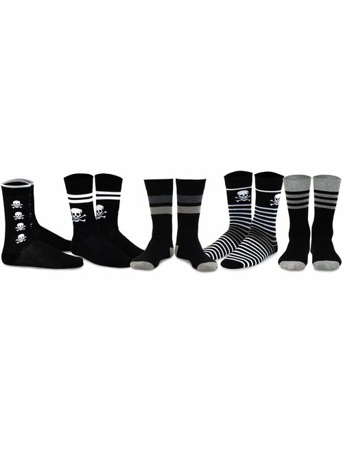 TeeHee Men's Fun and Fashion Cotton Crew Socks 5-Pack