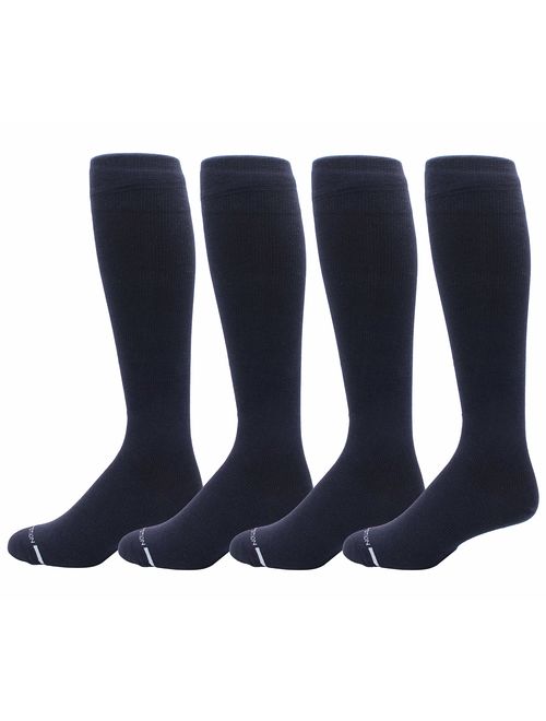 4 Pairs Men's Dr. Motion 8-15 Mmhg Graduated Support Compression Knee High Socks ...