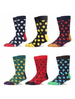 Gift Boxed Men's Dress Crew Socks For Suit Mid Calf -Cute Funky Colorful Novelty Style Classic Pattern Casual