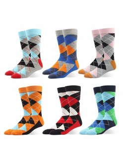 Gift Boxed Men's Dress Crew Socks For Suit Mid Calf -Cute Funky Colorful Novelty Style Classic Pattern Casual