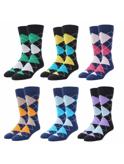 Gift Boxed Men's Dress Crew Socks For Suit Mid Calf -Cute Funky Colorful Novelty Style Classic Pattern Casual