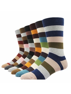 Gift Boxed Men's Dress Crew Socks For Suit Mid Calf -Cute Funky Colorful Novelty Style Classic Pattern Casual