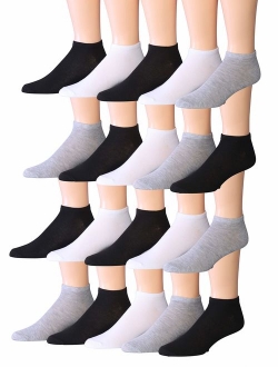 James FialloMen's 20 Pairs Classy Extra Lightweight Colorful Patterned Low Cut/No Show Socks