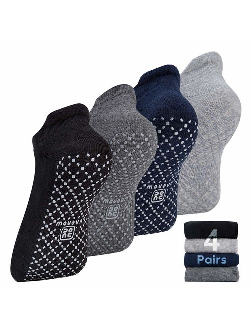 unenow Unisex Non Slip Grip Socks with Cushion for Yoga, Pilates, Barre, Home & Hospital