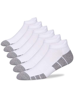 Eallco Mens Ankle Socks Low Cut Athletic Cushioned Running Tab Socks 6 Pack