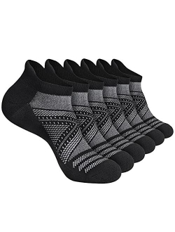 Eallco Mens Ankle Socks Low Cut Athletic Cushioned Running Tab Socks 6 Pack