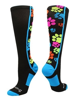 MadSportsStuff Crazy Socks with Paws Over The Calf (Multiple Colors)