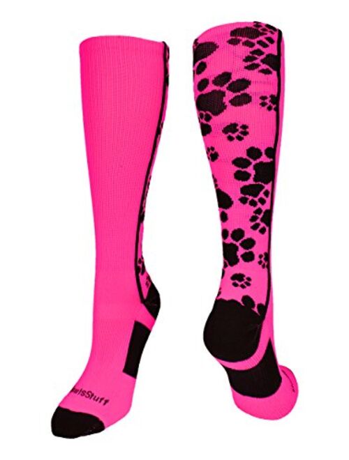 MadSportsStuff Crazy Socks with Paws Over The Calf (Multiple Colors)