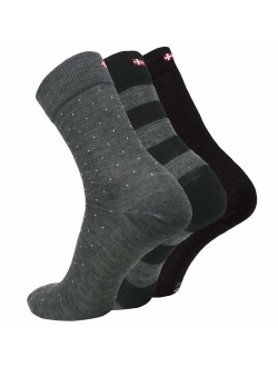 Merino Wool Dress Socks for Men & Women, Premium Quality, Breathable, Classic Style 3 Pack