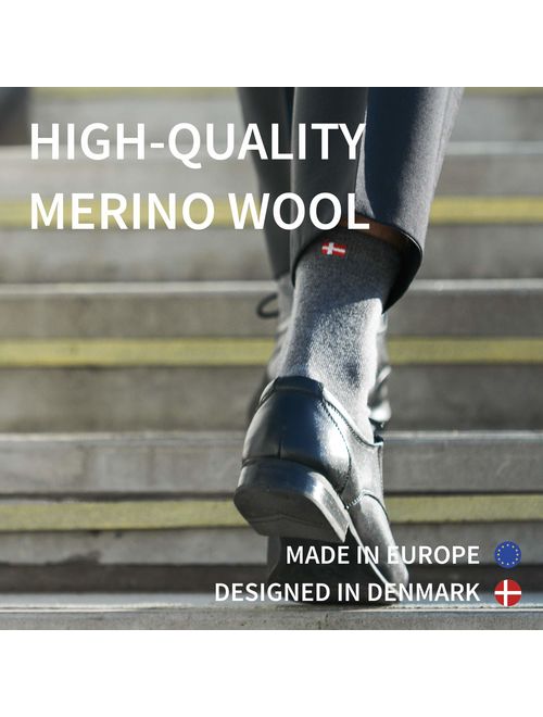 Merino Wool Dress Socks for Men & Women, Premium Quality, Breathable, Classic Style 3 Pack