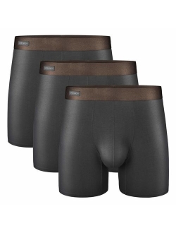 Men's 3 Pack Underwear Ultra Soft Comfy Breathable Bamboo Rayon Basic Boxer Briefs