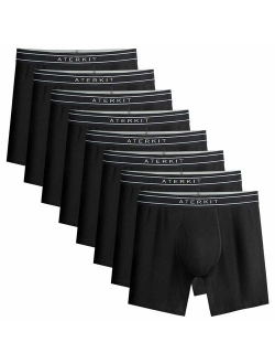 aterkit Men's Underwear Boxer Briefs 6 Pack Soft Cotton Tagless Underwear Stay-Put Waistband Comfortable with Fly