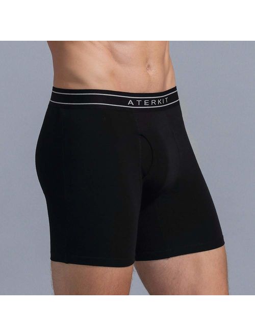 aterkit Men's Underwear Boxer Briefs 6 Pack Soft Cotton Tagless Underwear Stay-Put Waistband Comfortable with Fly