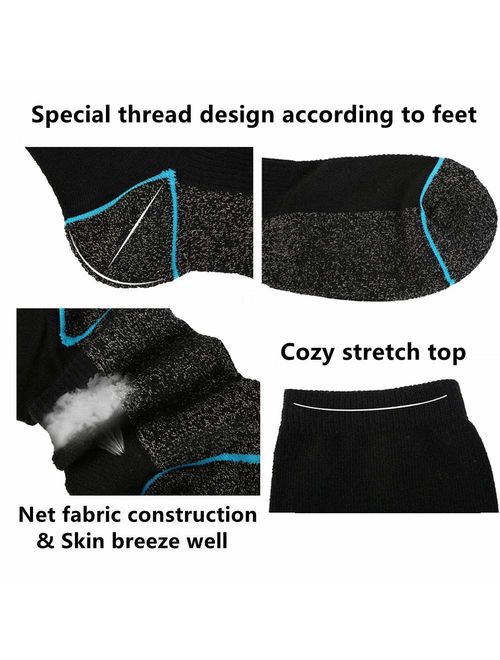 Copper Infused Athletic Crew Socks for Mens and Womens - Moisture Wicking Anti Smell Ankle Socks 4/5 Pairs