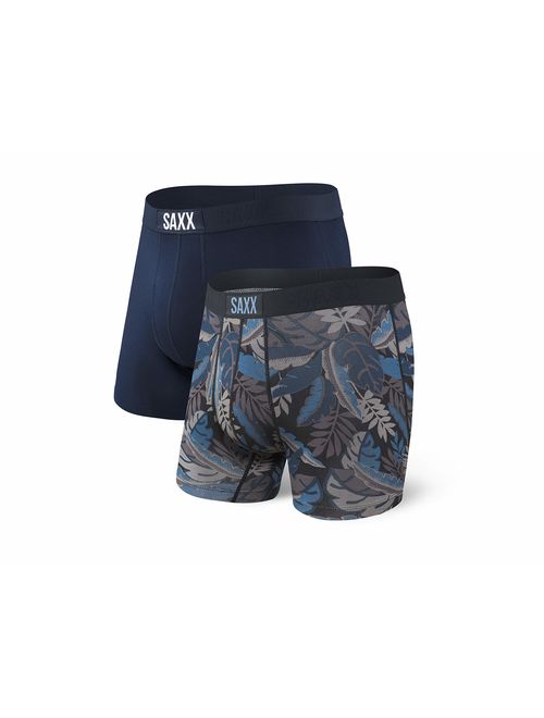 Saxx Underwear Men's Boxer Briefs - Vibe Boxer Briefs with Built-in Ballpark Pouch Support - Pack of 2