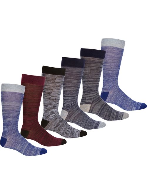 Sakkas Men's Crew High Patterned Colorful Design Dress Socks Asst Value 6-Pack