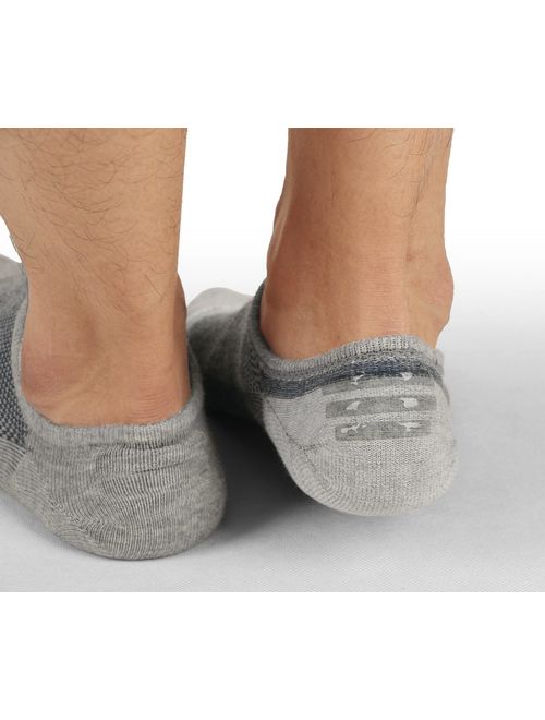 Mens No Show Low Cut Non Slip Socks - 3/6 Pack Casual Crew Ankle Mesh Knit Cotton Socks