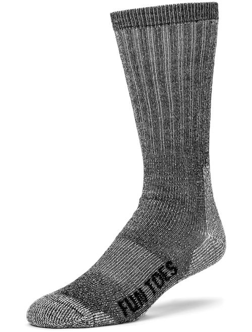 FUN TOES 3 pairs thermal insulated 80% merino wool socks men's, hiking size 8-12