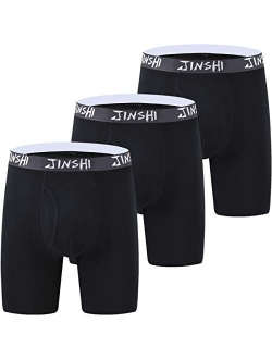 JINSHI Men's Underwear Comfort Soft Bamboo Long Leg Boxer Briefs