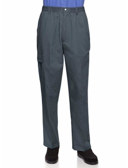 AKA Wrinkle Free Men's Full Elastic Waist Twill Casual Pant