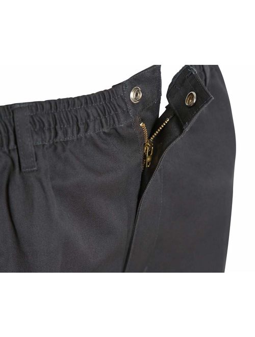 AKA Wrinkle Free Men's Full Elastic Waist Twill Casual Pant