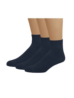 Classic Men's Diabetic Non-Binding Ankle Socks 3-Pack (Big and Tall Available)