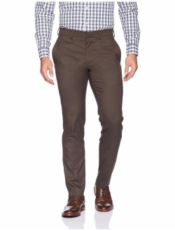 Men's Shadow Check Stretch Slim Fit Dress Pant