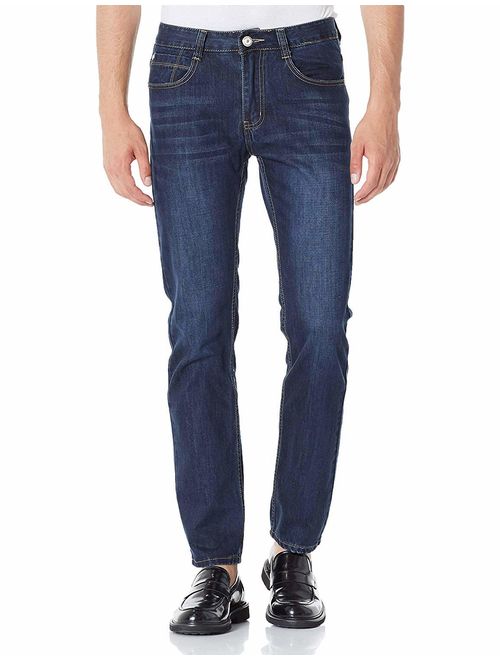 Demon&Hunter 801 Series Men's Fleece Lined Straight Leg Jeans DH8001