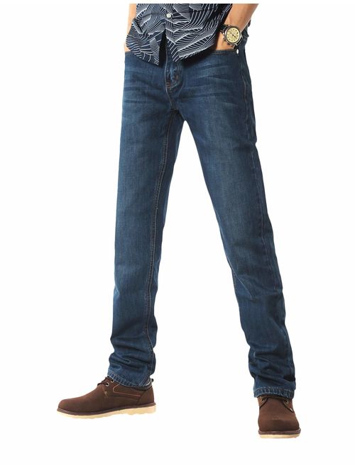 Demon&Hunter 801 Series Men's Fleece Lined Straight Leg Jeans DH8001