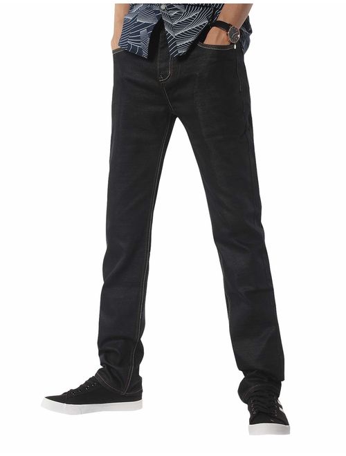 Demon&Hunter 801 Series Men's Fleece Lined Straight Leg Jeans DH8001