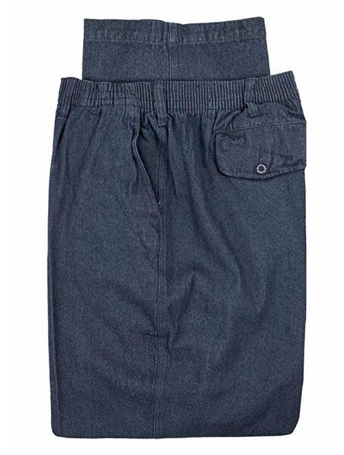 Falcon Bay Big and Tall Men's Casual Twill Pants FULL ELASTIC Waist