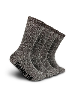 Time May Tell Mens Merino Wool Hiking Cushion Socks Pack (2/4 Pair,6-13 Size)