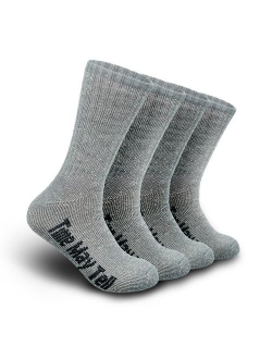 Time May Tell Mens Merino Wool Hiking Cushion Socks Pack (2/4 Pair,6-13 Size)