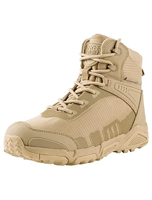 FREE SOLDIER Men's Tactical Boots 6 Inches Lightweight Combat Boots Durable Hiking Boots Military Desert Boots