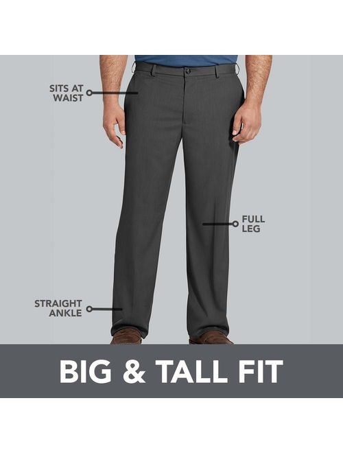 Van Heusen Men's Big and Tall Air Straight Fit Stretch Flat Front Dress Pant