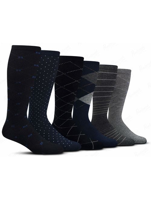 Men's Compression Socks (6-Pack) - Graduated Muscle Support - Athletic or Medical