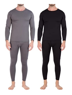 2 Mens Thermal Sets - Thermal Underwear for Men - Long Sleeve Top & Bottom Fleece Lined Long Johns for Men