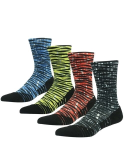 HUSO Unisex Fashion Digital Printing Sports Crew Hiking Socks 3, 4 Pairs