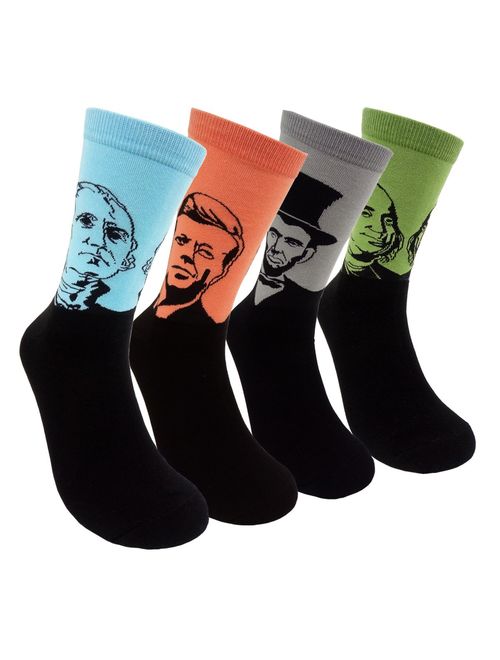 Famous Painting Art Printed Mens Dress Socks - HSELL Crazy Patterned Fun Crew Cotton Socks