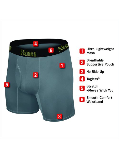 Buy Hanes Men's Comfort Flex Fit Lightweight Mesh Boxer Brief 3-Pack online