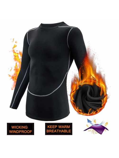 Men's Thermal Underwear Set, Base Layers Winter Sports Gear Compression Long Johns for Men - Long Sleeve Tops & Pants