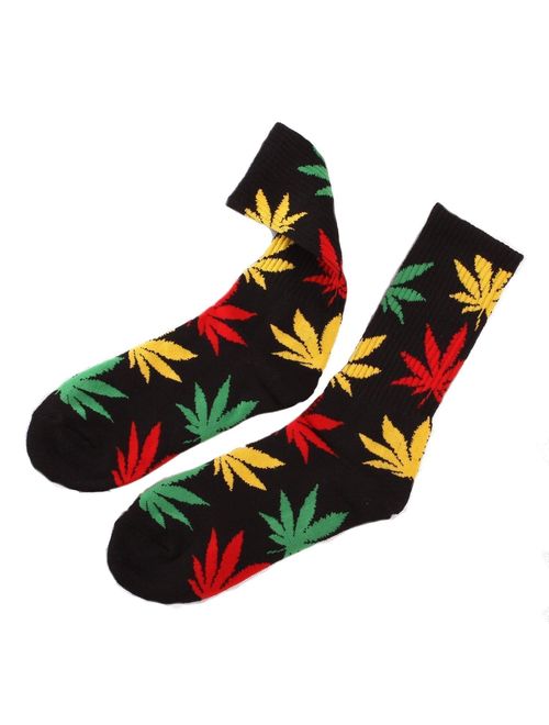 New Marijuana Weed Leaf Cotton High Socks Men/Women sport socks