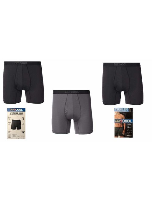 32 DEGREES Mens 3 Pack Active Mesh Boxer Brief