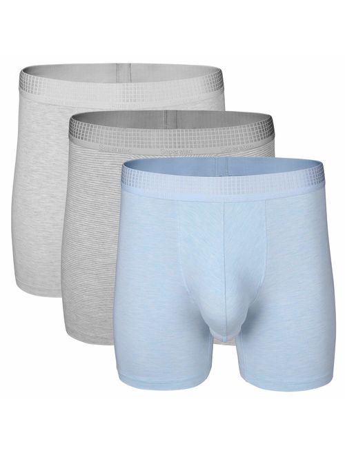 Separatec Men's 3 Pack Micro Modal Separate Pouches Comfort Fit Boxer Briefs