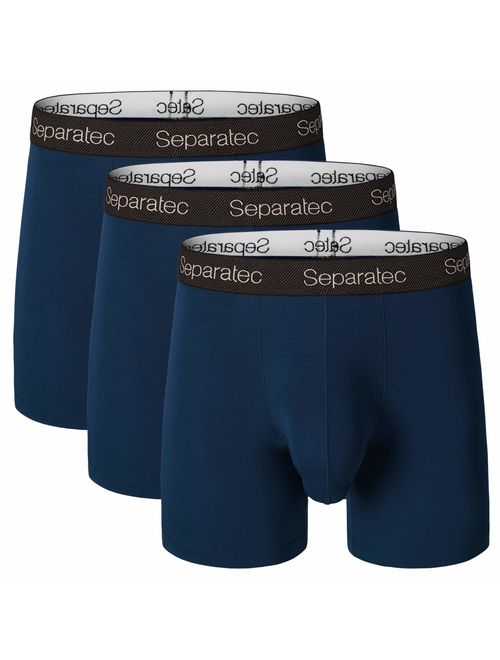 Separatec Men's 3 Pack Micro Modal Separate Pouches Comfort Fit Boxer Briefs