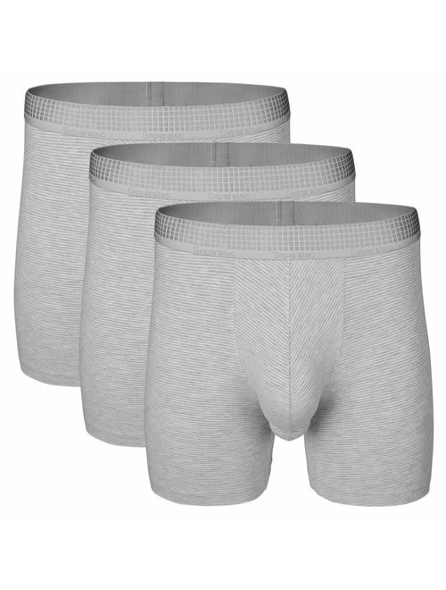 Separatec Men's 3 Pack Micro Modal Separate Pouches Comfort Fit Boxer Briefs