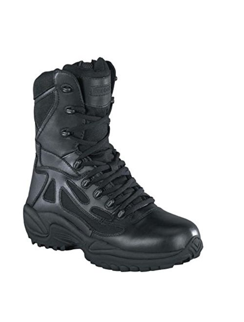 Reebok Mens Rapid Response Leather Tactical Boots Black 8.5 Medium (B,M)