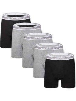 Natural Feelings Mens Underwear Boxer Briefs Men Pack of 5 Soft Cotton Open Fly Underwear