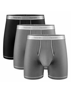 Men's Underwear Ultra Soft Supima Cotton Comfort Fit Boxer Briefs 3 Pack