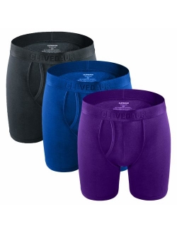 CLEVEDAUR Men's Underwear 6 Inches Modal Mens Boxer Briefs (Pack of 3)